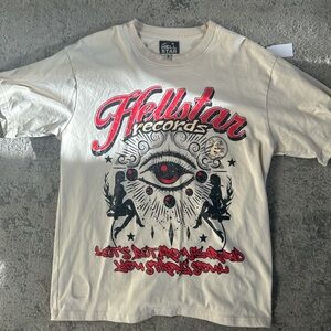 Hellstar Records Men’s Short Sleeve T-Shirt in Off-White